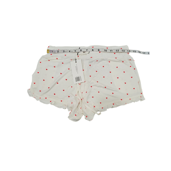Revolve Plush Pajama Set Size S White Red Heart Print - Picture 6 of 8